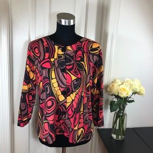 Cable & Gauge women's 3/4 sleeve button front top